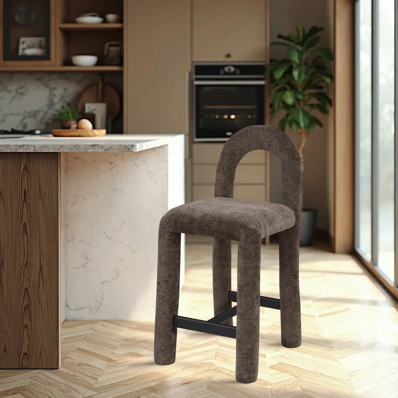 Amari - Chenille Fabric Stool - Urban Living Furniture (Los Angeles, CA)