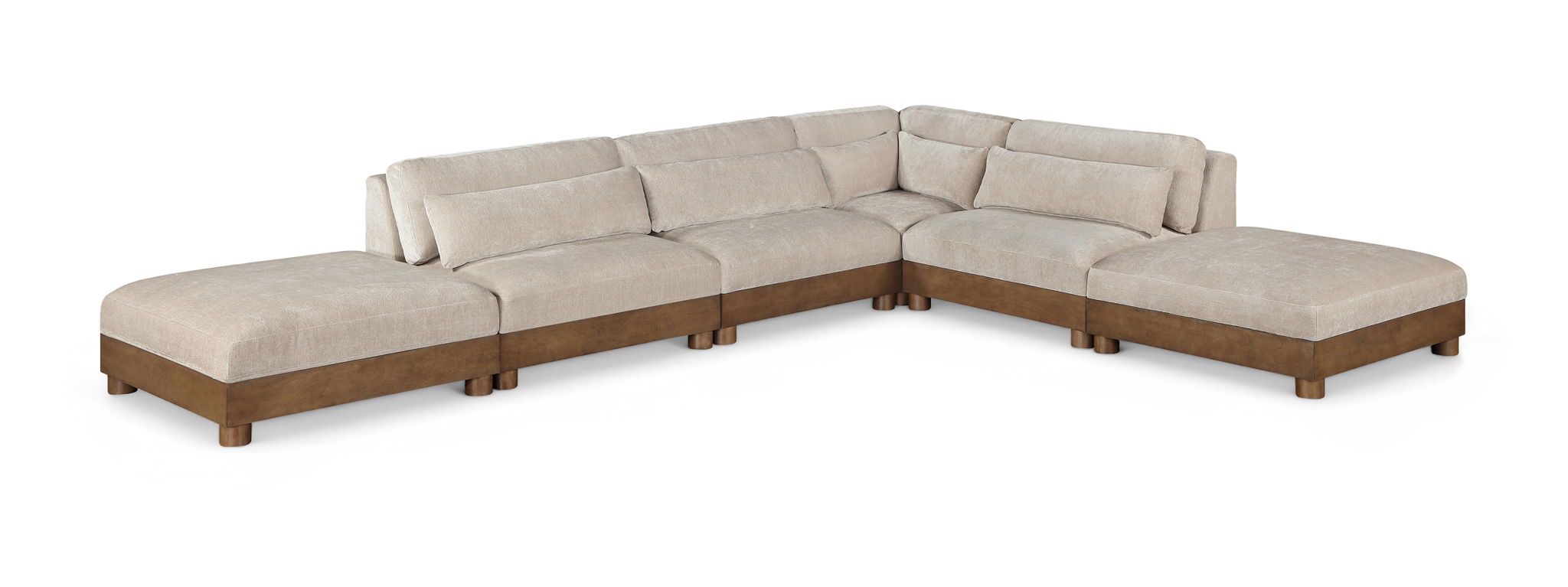 Turin - Fabric Upholstered Modular Sectional - Taupe