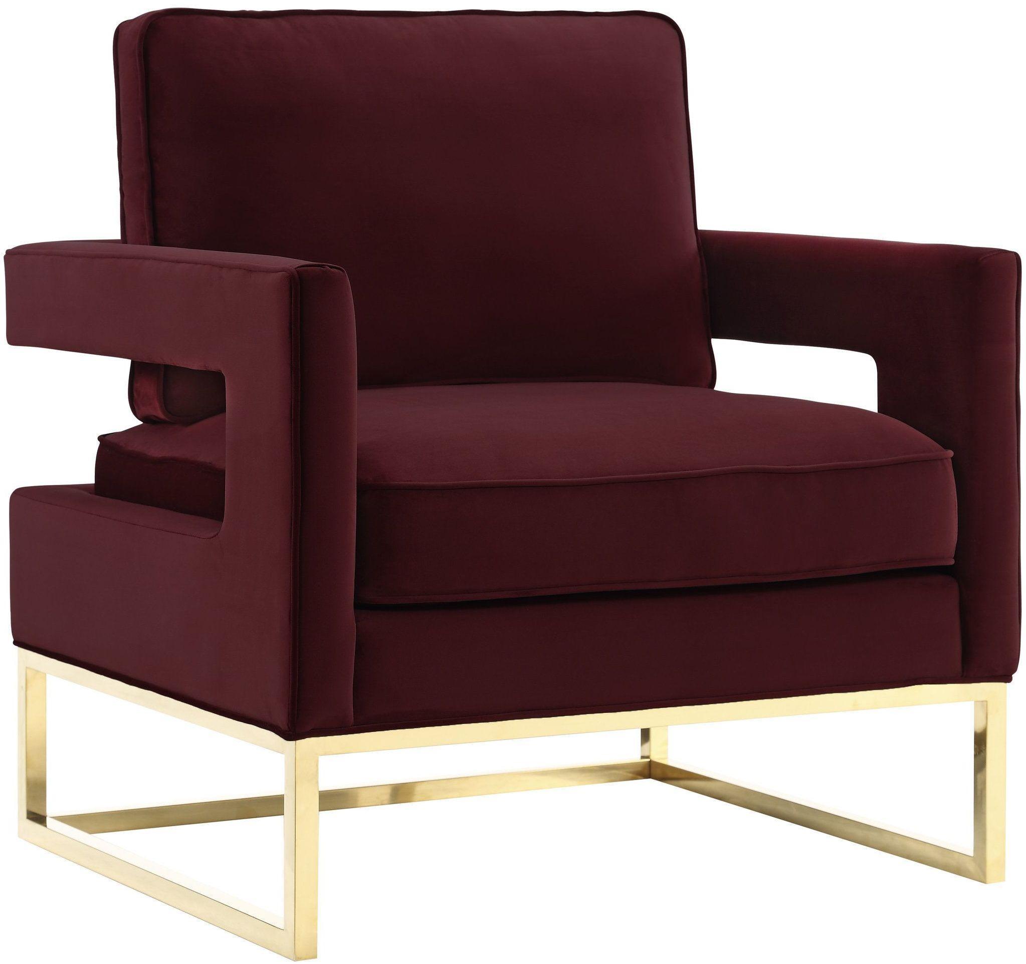 Avery - Velvet Chair With Polished Gold Base - Urban Living Furniture (Los Angeles, CA)