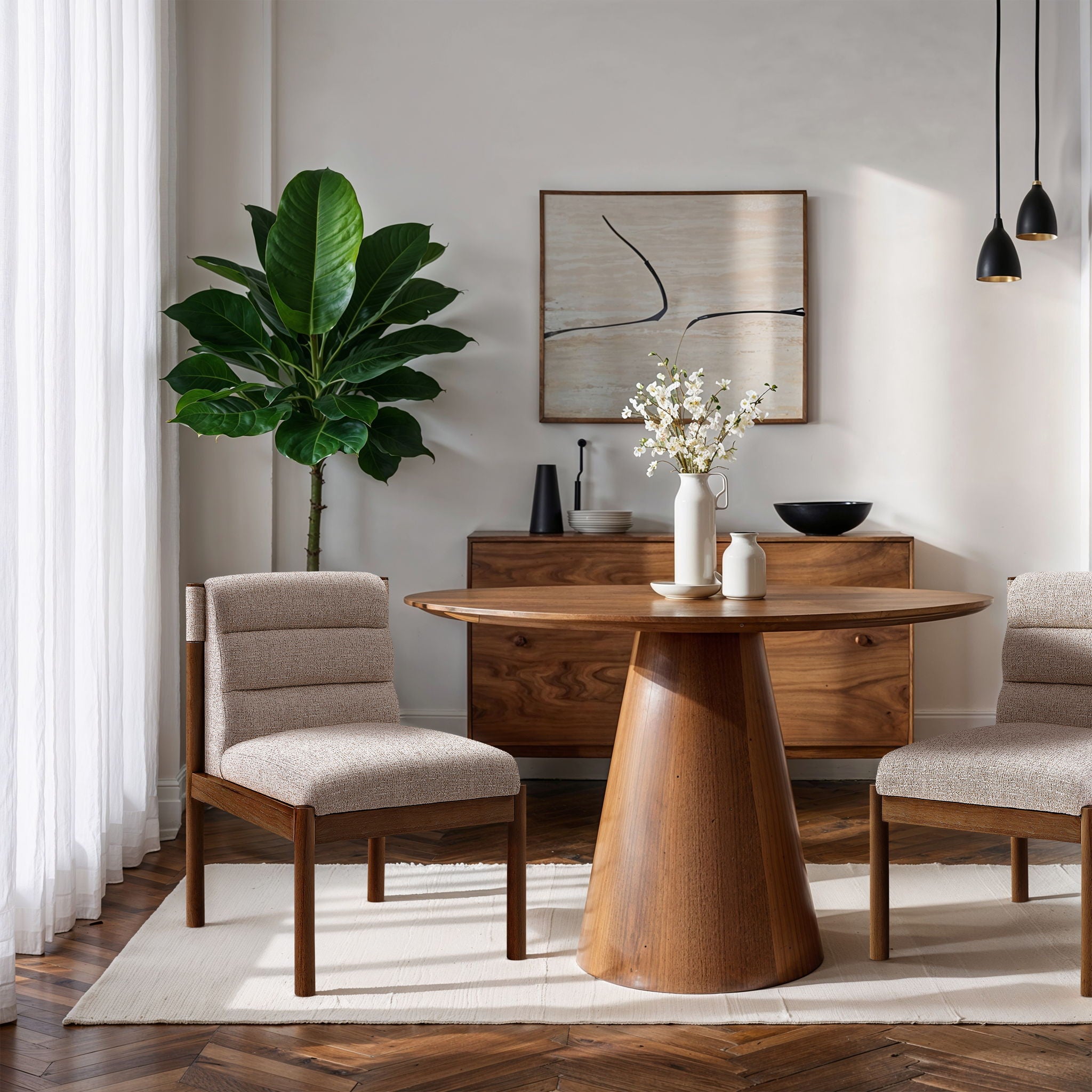 Eloura - Linen Textured Fabric Dining Chair (Set of 2) - Urban Living Furniture (Los Angeles, CA)