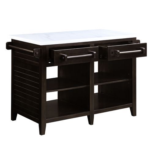 Darwid - Kitchen Island - Marble Top Top & Espresso - Urban Living Furniture (Los Angeles, CA)