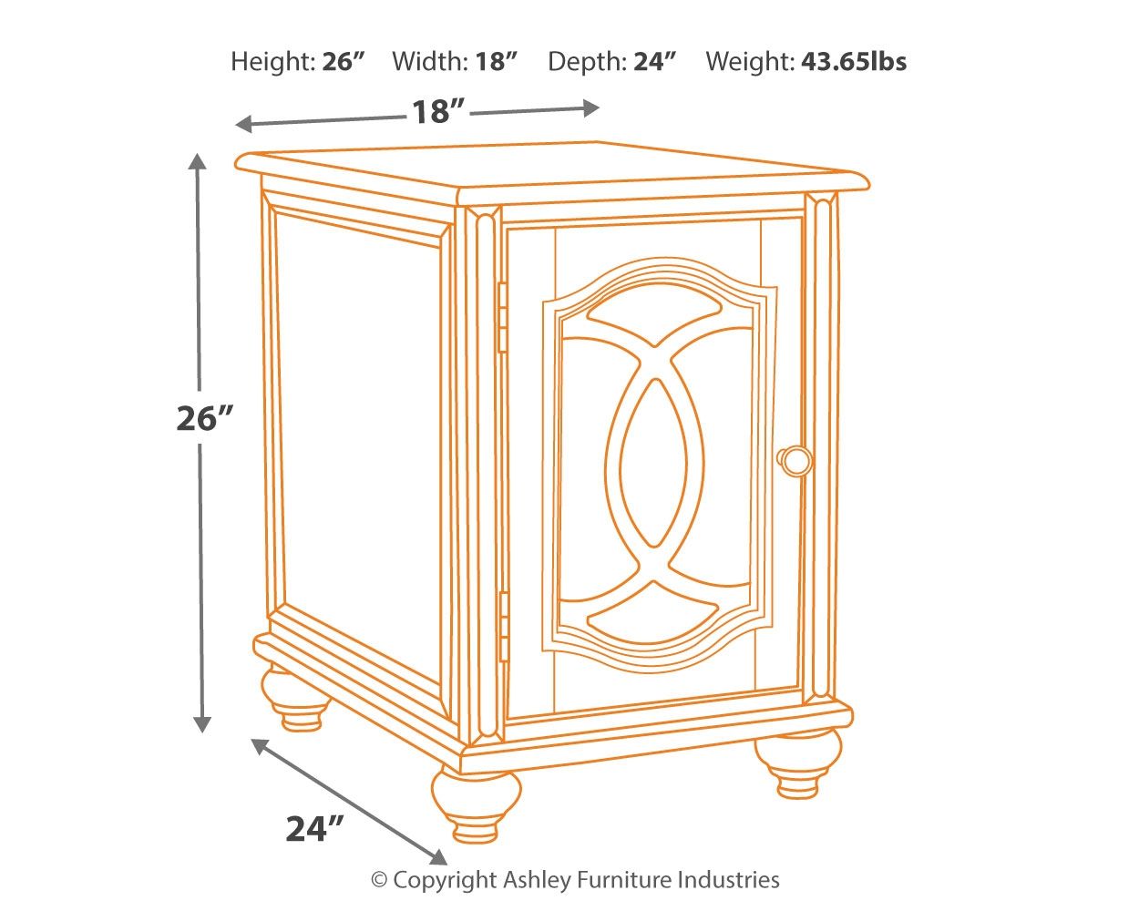 Realyn - White / Brown - Chair Side End Table - Insert Mirror - Urban Living Furniture (Los Angeles, CA)