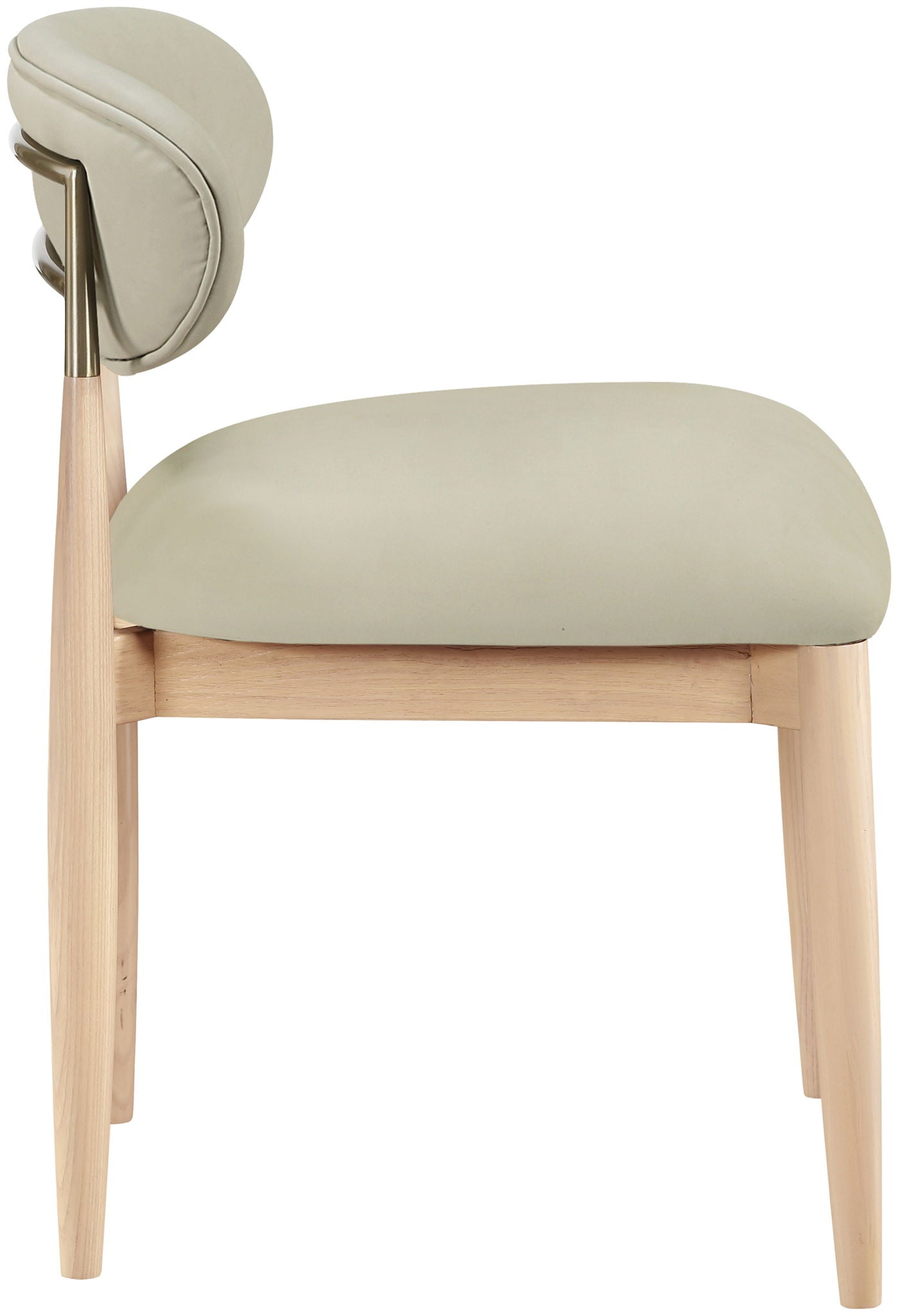 Riccio - Faux Leather Dining Side Chair (Set of 2) - Natural Frame - Urban Living Furniture (Los Angeles, CA)