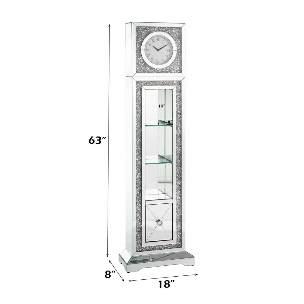 Noralie - Faux Diamonds Grandfather Clock With LED - Mirrored - Urban Living Furniture (Los Angeles, CA)