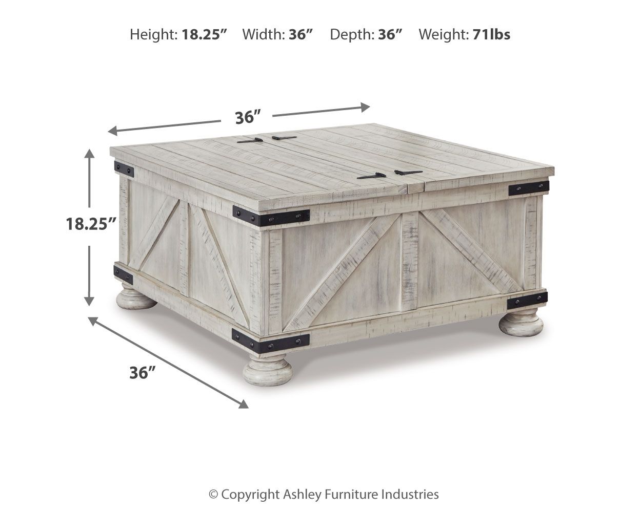 Carynhurst - Cocktail Table with Storage - Whitewash - Urban Living Furniture (Los Angeles, CA)