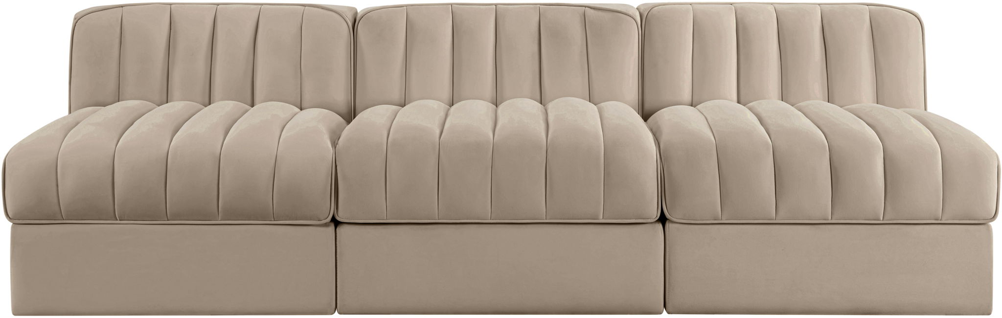 Rummi - Velvet Performance Fabric Upholstered 3 Piece Modular Armless Sofa - Urban Living Furniture (Los Angeles, CA)