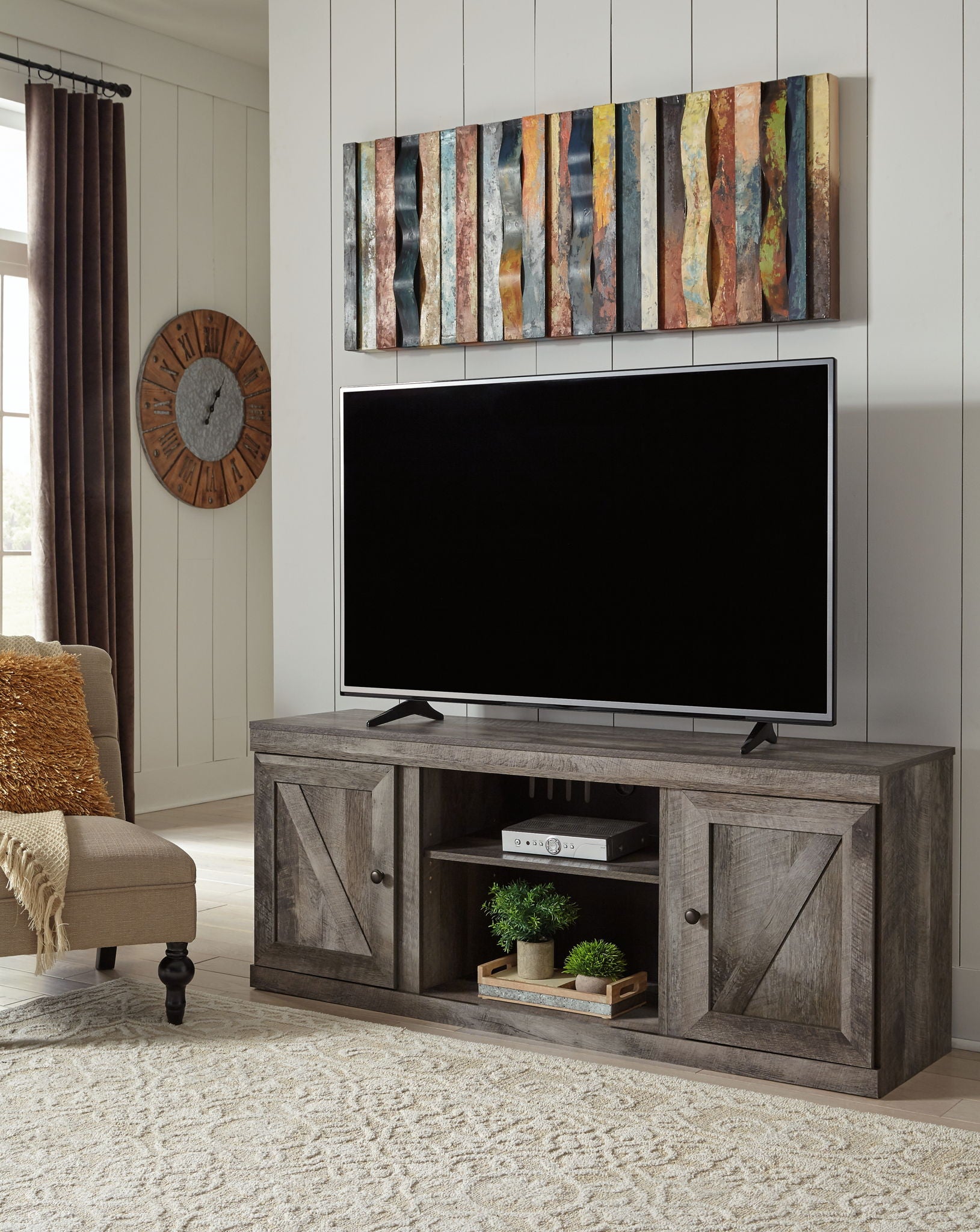 Wynnlow - Gray - TV Stand With Faux Firebrick Fireplace Insert - Urban Living Furniture (Los Angeles, CA)