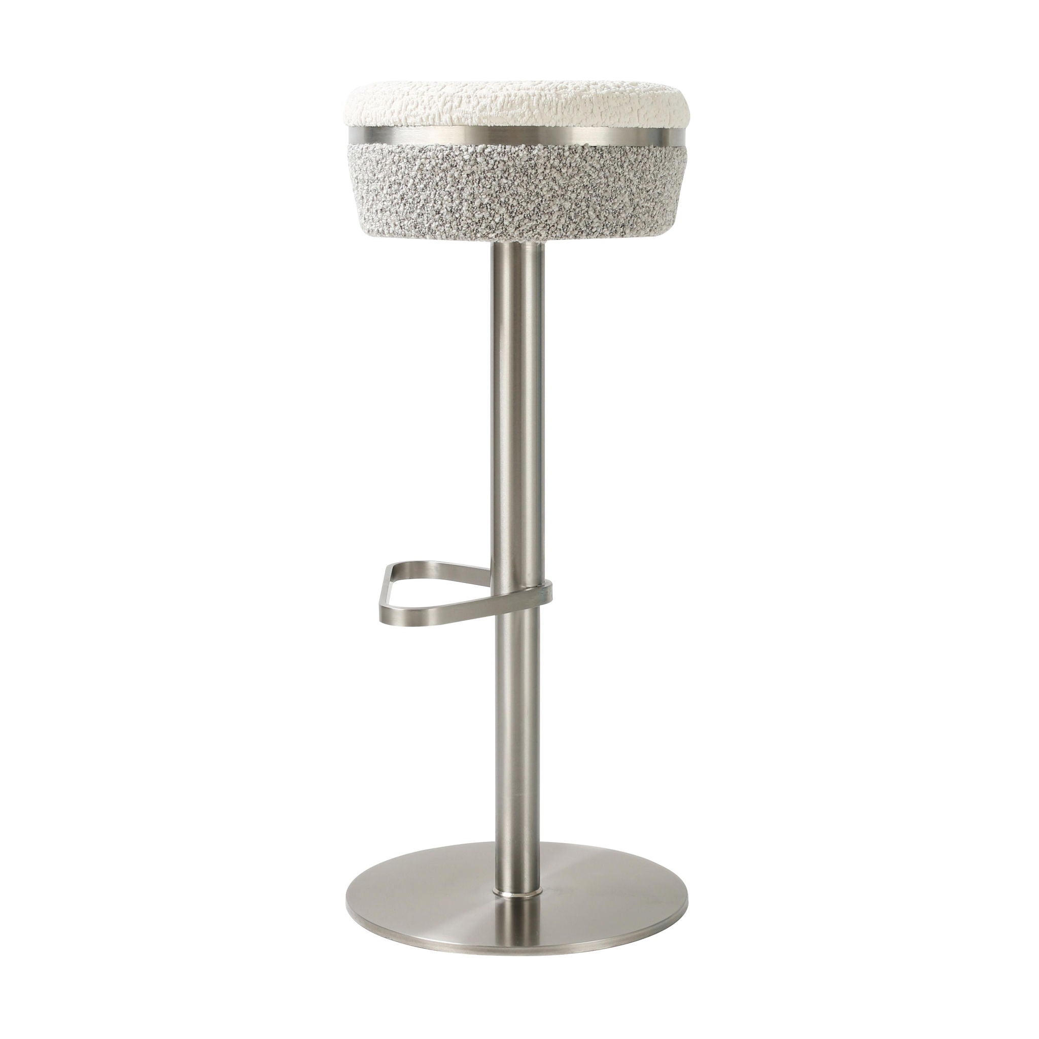 Astro - Boucle Adjustable Stool - White / Gray - Urban Living Furniture (Los Angeles, CA)