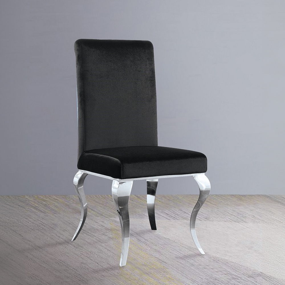 Fabiola - Side Chair (Set of 2) - Black Fabric & Stainless Steel - Urban Living Furniture (Los Angeles, CA)