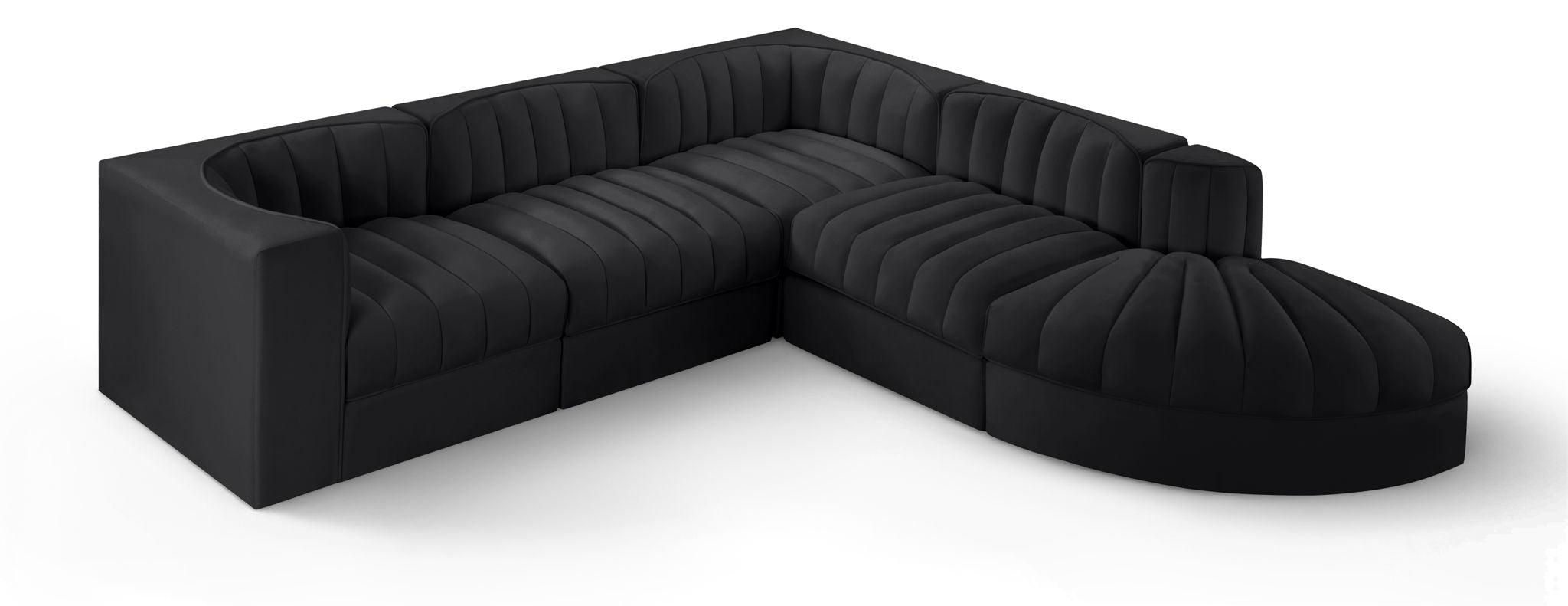 Rummi - Velvet Performance Fabric Upholstered 5 Piece Modular Sectional - Urban Living Furniture (Los Angeles, CA)