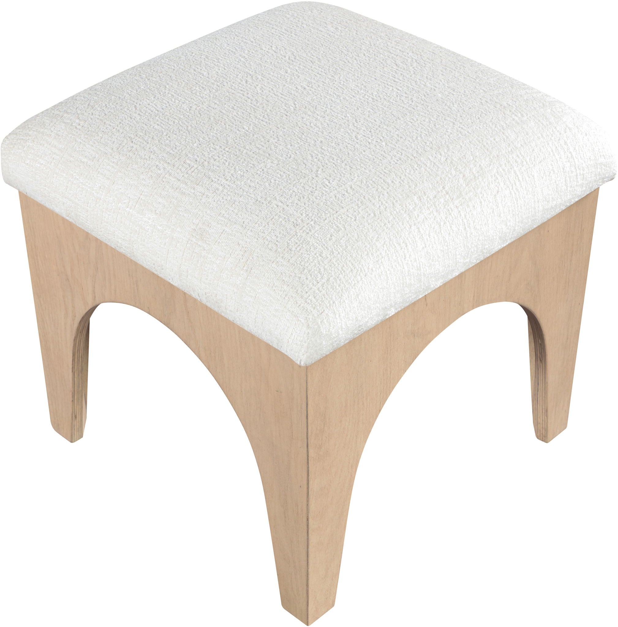 Lawson - Chenille Fabric Ottoman - Natural Base