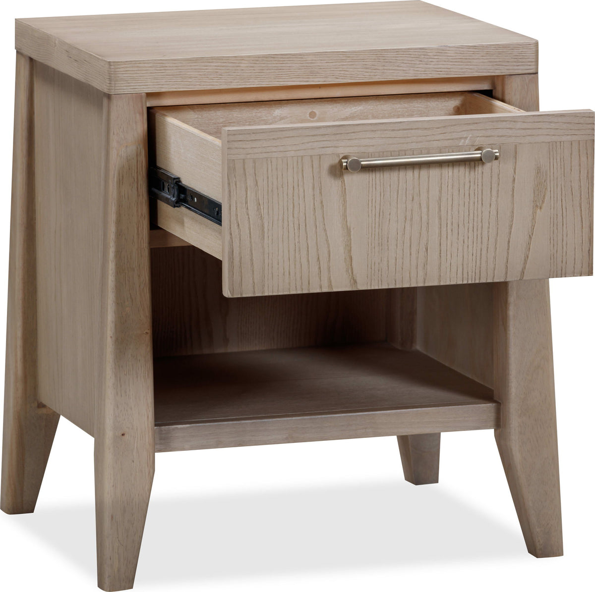 Sumire - One Drawer One Shelf Ash Wood Nightstand - Ginger