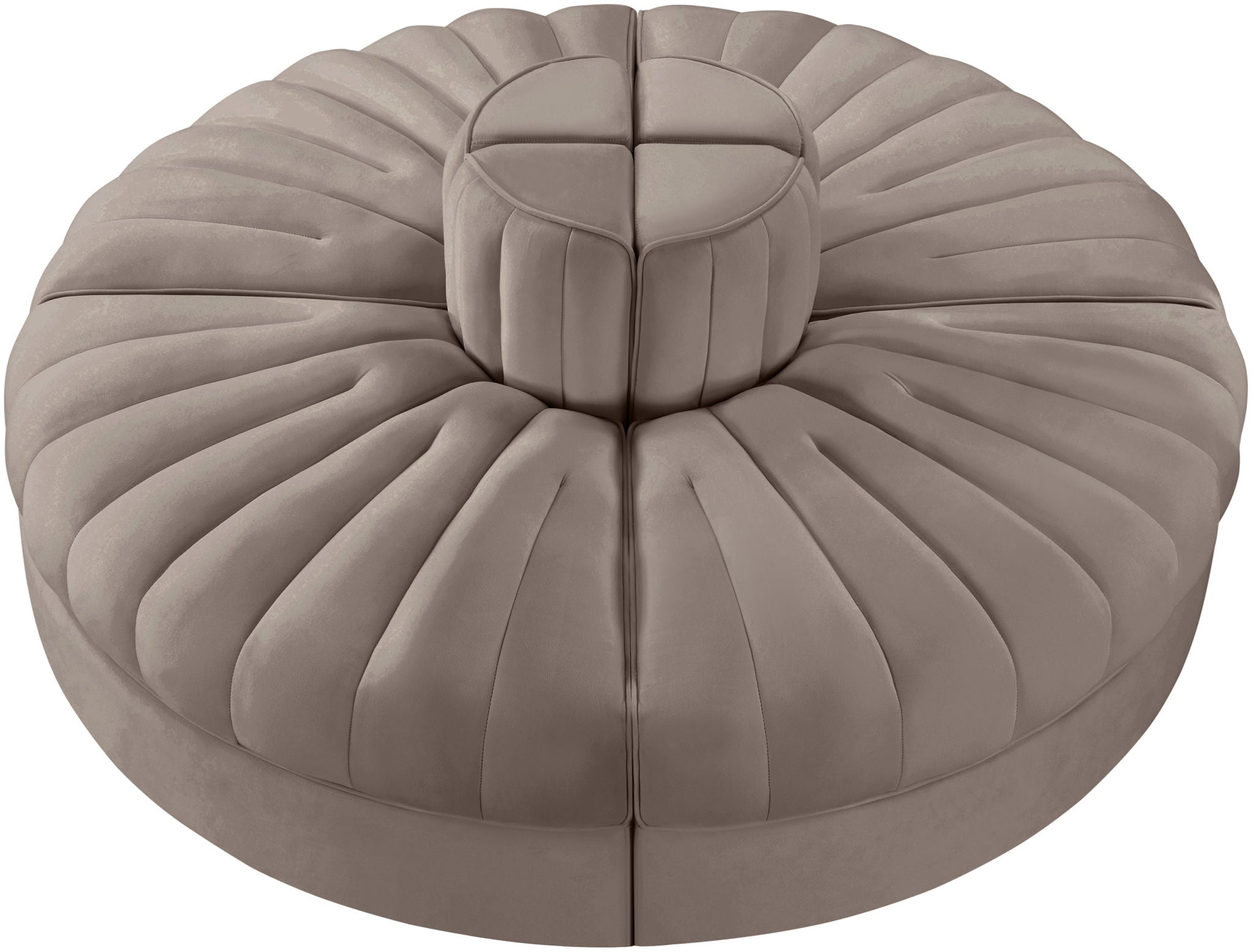 Rummi - Round Velvet Performance Fabric Upholstered 4 Piece Modular Sofa - Urban Living Furniture (Los Angeles, CA)