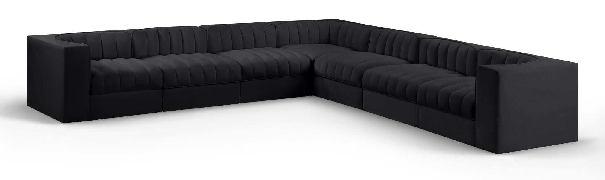 Rummi - Symmetrical Velvet Performance Fabric Upholstered 7 Piece Modular Sectional (With 3 Corner Chairs) - Urban Living Furniture (Los Angeles, CA)