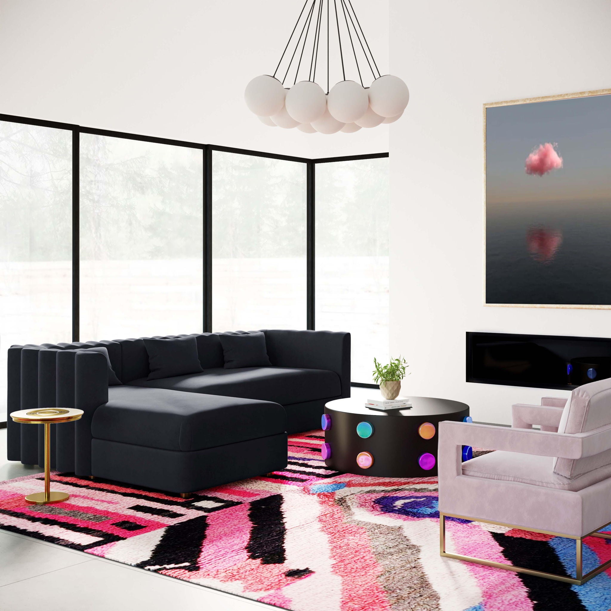 Callie - Velvet Sectional - LAF - Urban Living Furniture (Los Angeles, CA)