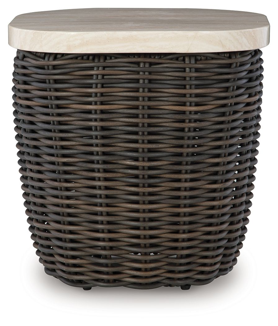 Kimora - Beige / Dark Brown - Square End Table - Urban Living Furniture (Los Angeles, CA)