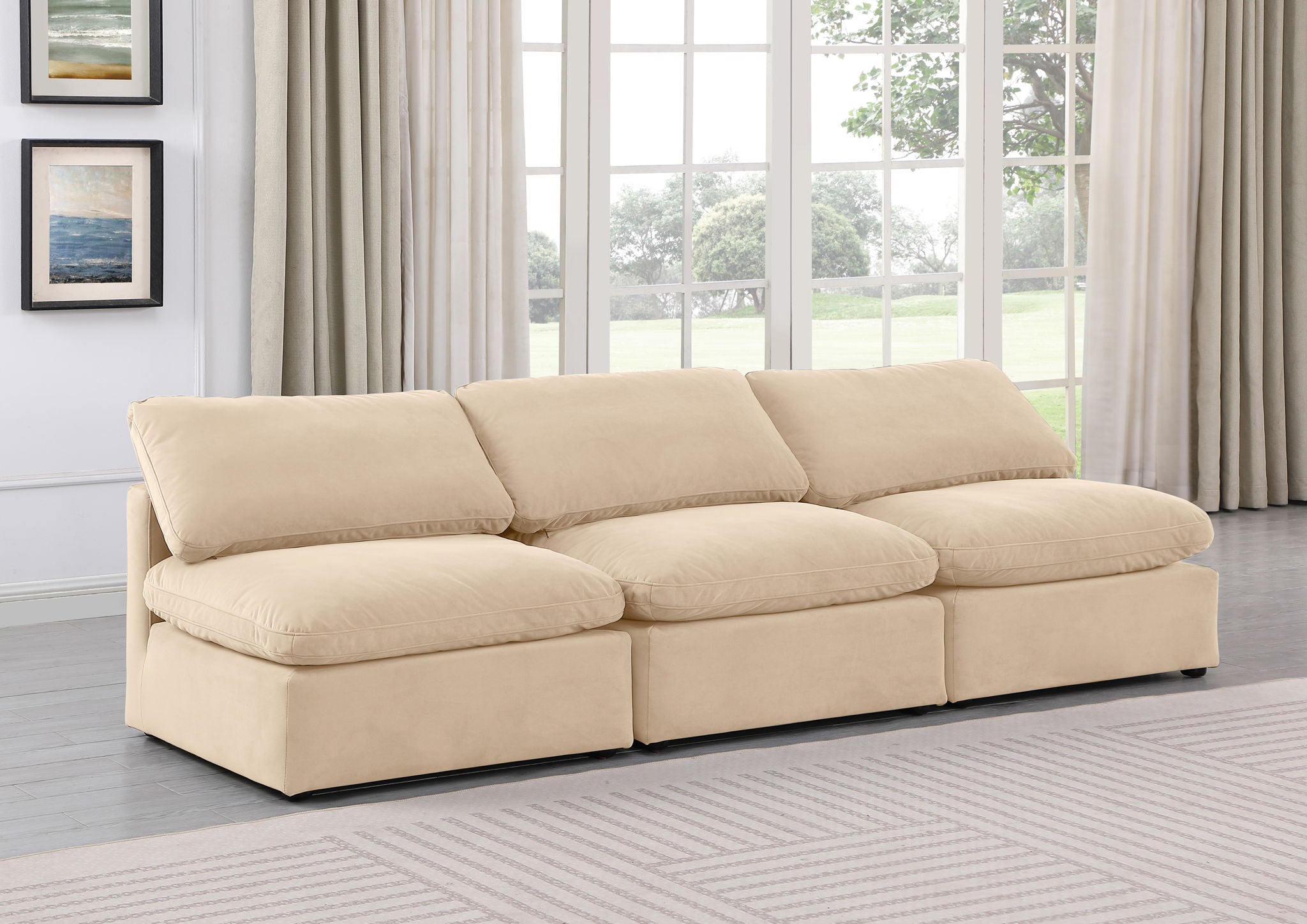 Indulge - Velvet 3 Seat Modular Armless Sofa - Urban Living Furniture (Los Angeles, CA)