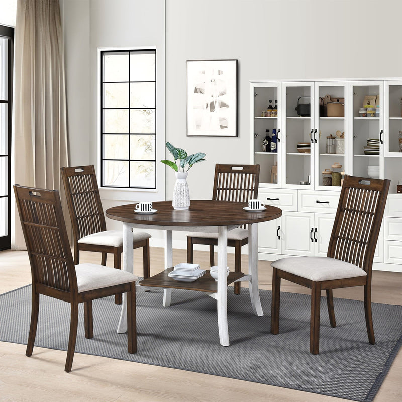2 Pieces Set Dining Side Chair Rustic Modern Farmhouse Design Retro Design Easy To Assembly - Antique Dark Oak