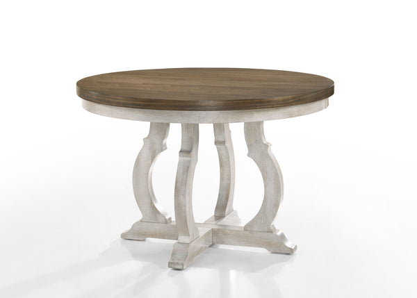Havanna - Wide Vintage Contemporary Round Dining Table With Off White Colored Base - Walnut - Urban Living Furniture (Los Angeles, CA)
