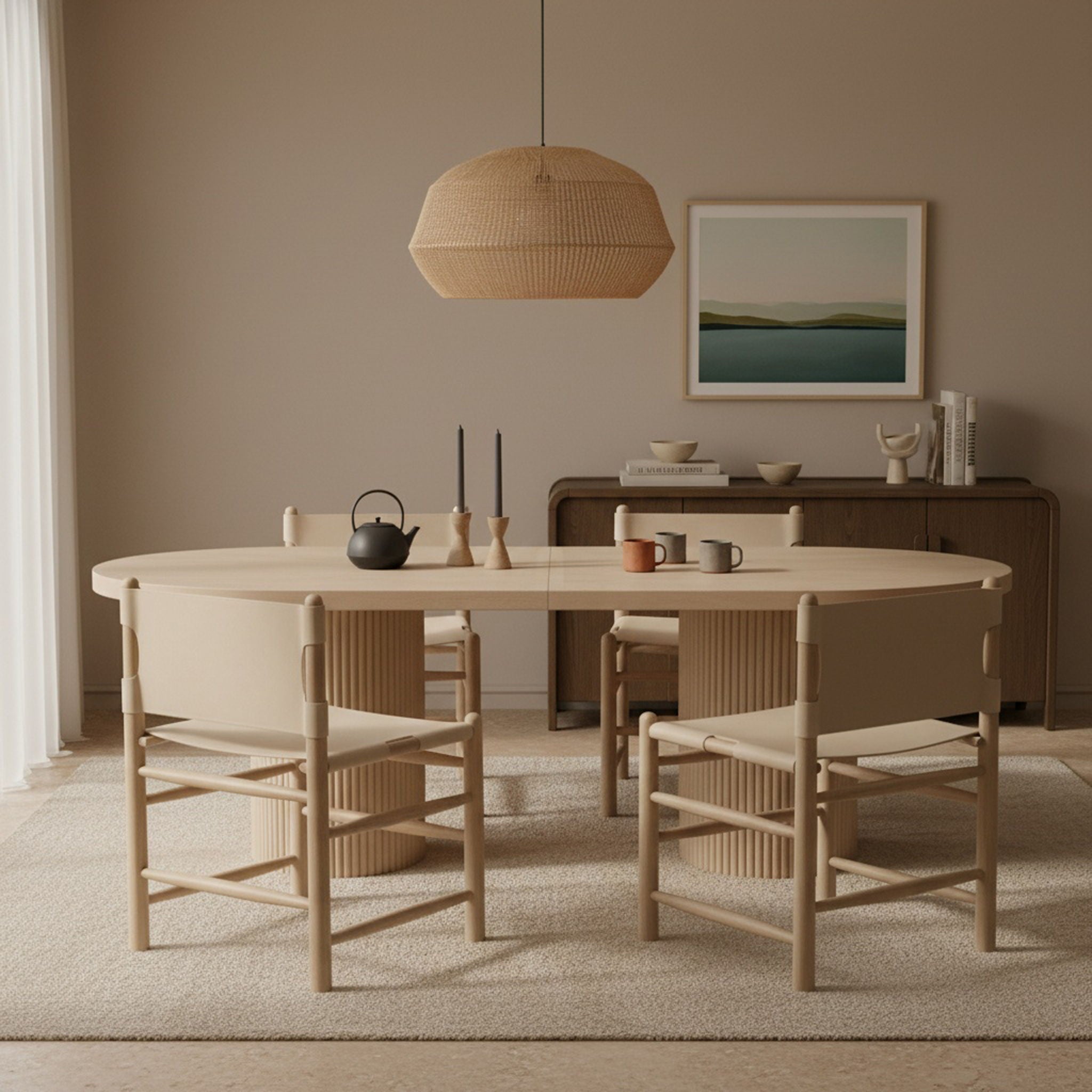 Santos - Vegan Leather Upholstered Dining Chair With Stained Natural Base (Set of 2)