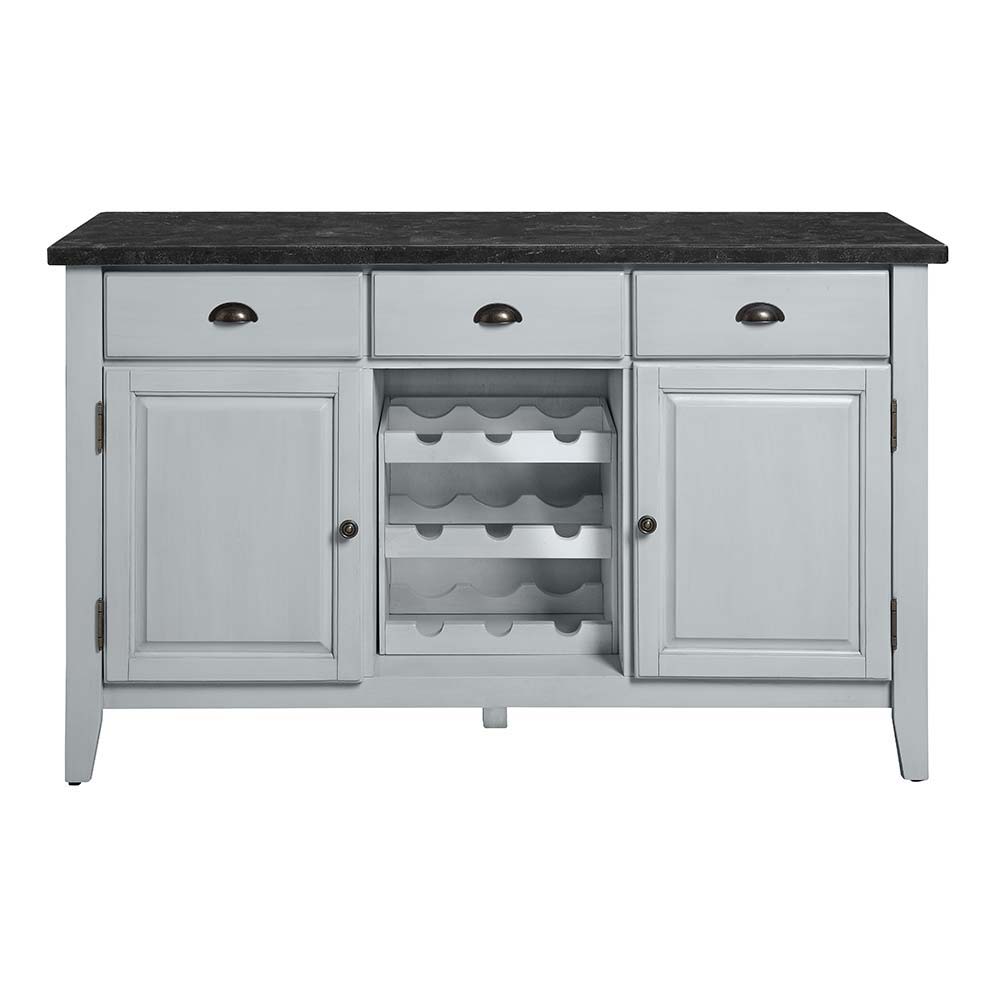 Lanton - Server - Marble & Antique White Finish - Urban Living Furniture (Los Angeles, CA)