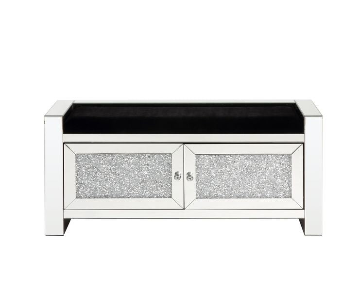 Noralie - Bench - Mirrored & Faux Diamonds - 22" - Urban Living Furniture (Los Angeles, CA)