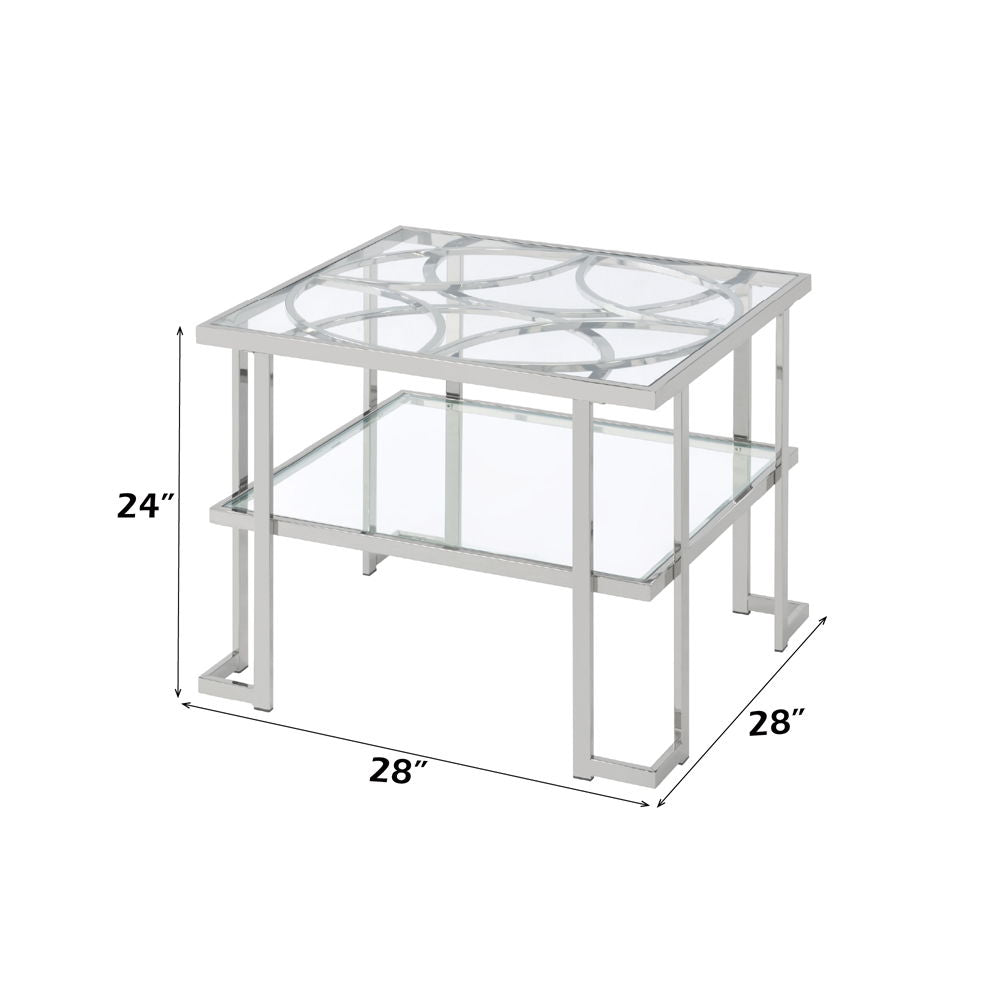Kalan - End Table - Glass & Silver - Urban Living Furniture (Los Angeles, CA)