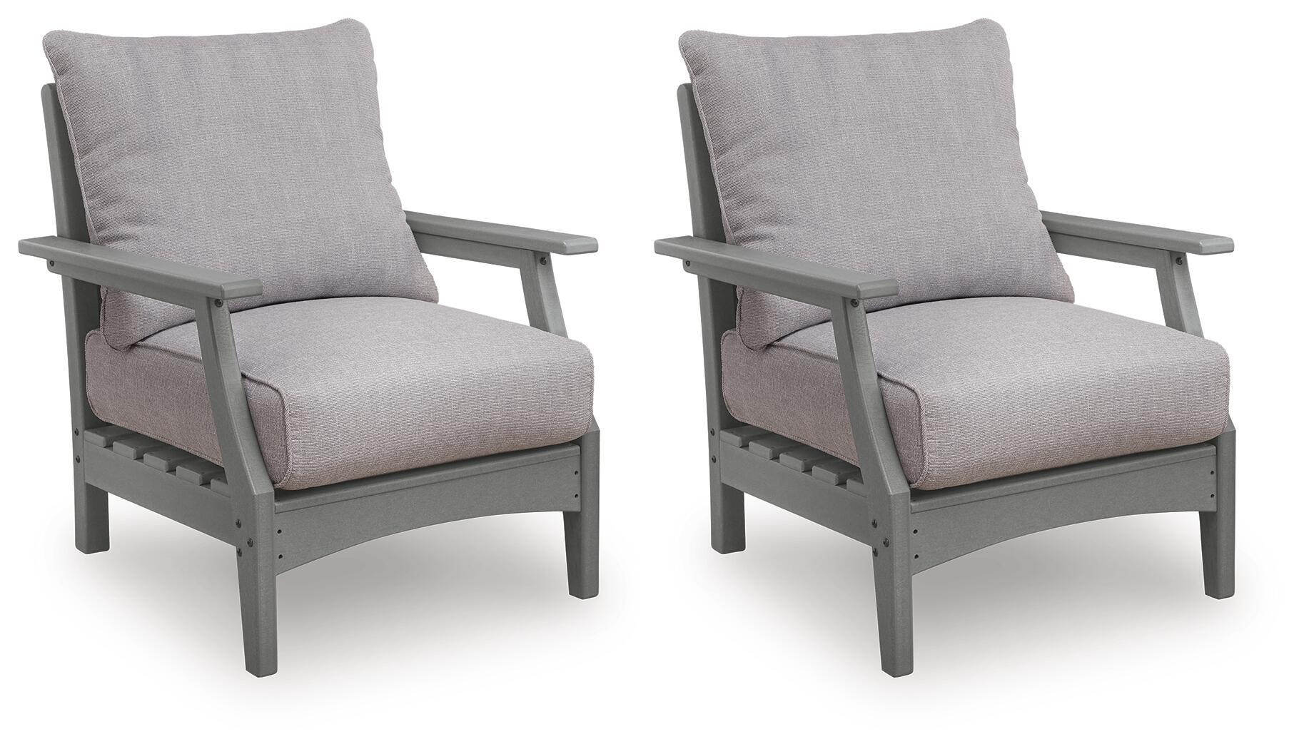 Cove Beach - Lounge Chair With Cushion (Set of 2) - Gray - Urban Living Furniture (Los Angeles, CA)