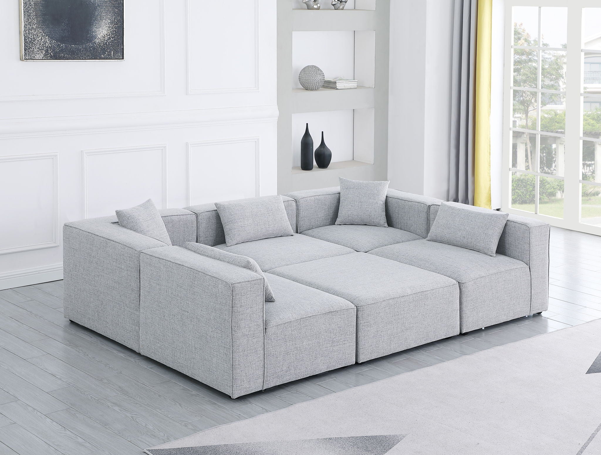 Cube - Linen 6 Piece Modular Sectional - Urban Living Furniture (Los Angeles, CA)