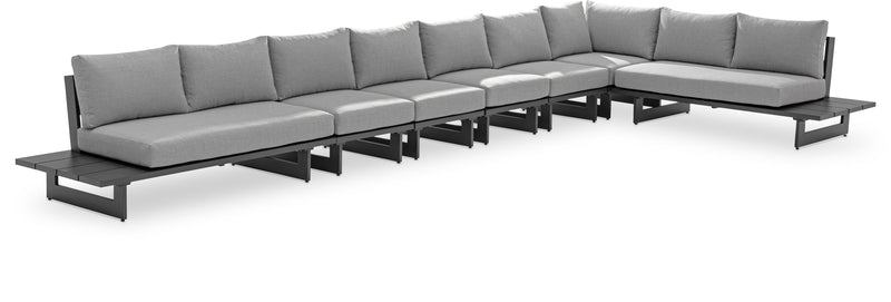 Maldives - 7 Piece Water Resistant Outdoor Patio Modular Sectional With Gray Base