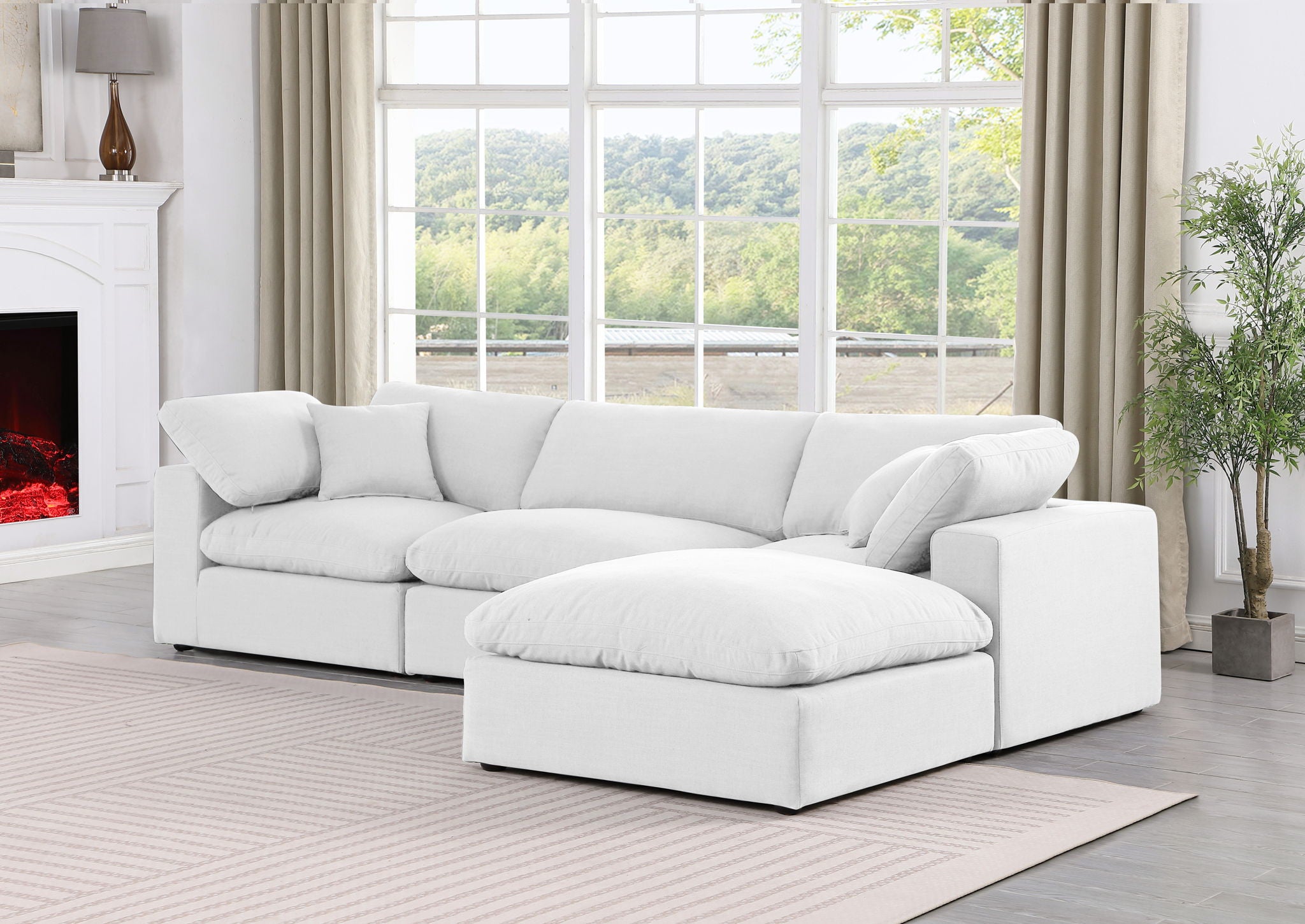 Comfy - 4 Piece Linen Fabric Modular Sectional With Chaise - Urban Living Furniture (Los Angeles, CA)