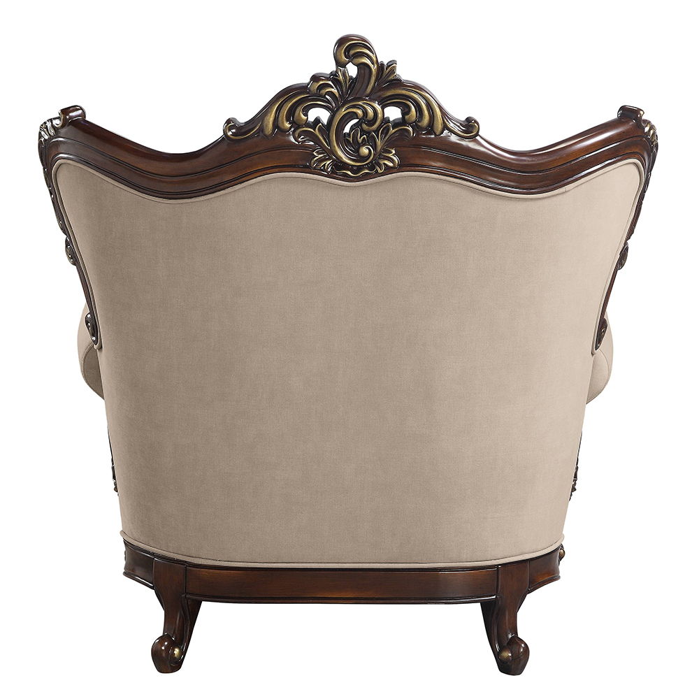 Ragnar - Chair With 2 Pillows - Light Brown Linen & Cherry - Urban Living Furniture (Los Angeles, CA)