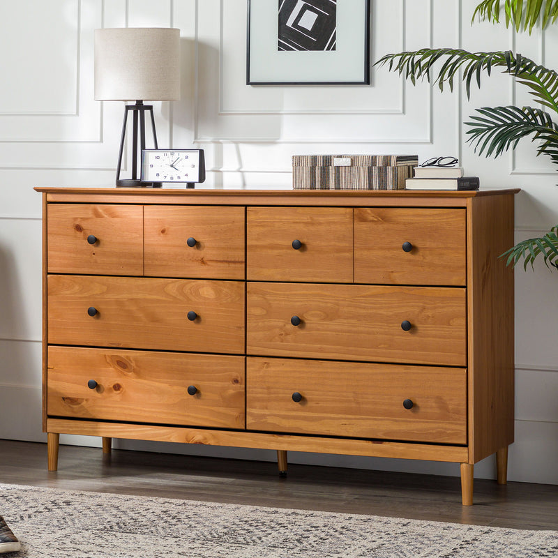 Classic 6 Drawer Dresser - Caramel