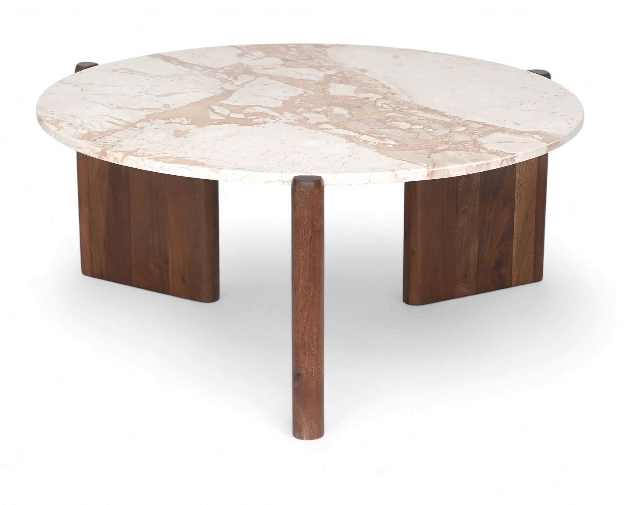 Varenna - Marble Top And Acacia Wood Base Coffee Table - Cream - Urban Living Furniture (Los Angeles, CA)