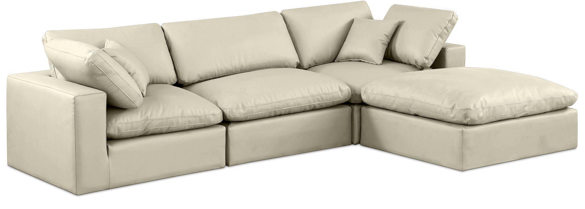 Comfy - 4 Piece Faux Leather Modular Sectional With Chaise - Urban Living Furniture (Los Angeles, CA)