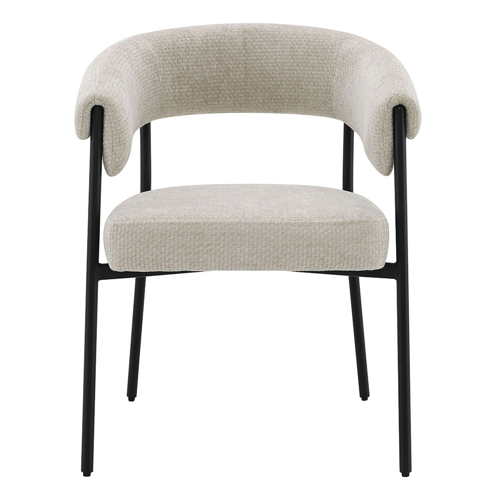 Jirina - Chenille Arm Chair (Set of 2) - Beige & Black - Urban Living Furniture (Los Angeles, CA)