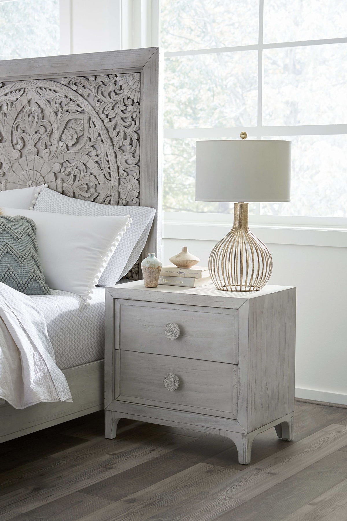 Boho Chic - Nighstand - Washed White