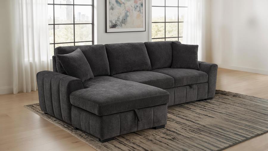 Pastrana - RAF Loveseat With 1 Piece Pillow, Box 1 of 2 - Charcoal Gray - Urban Living Furniture (Los Angeles, CA)