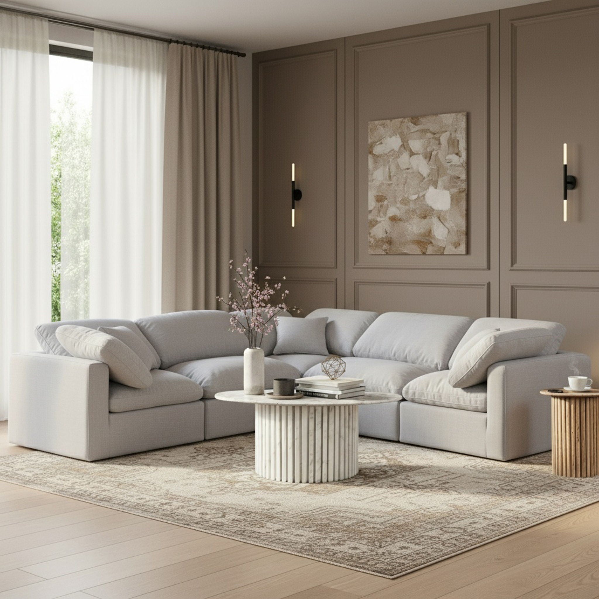 Indulge - Linen 5 Piece Modular Corner Sectional - Urban Living Furniture (Los Angeles, CA)