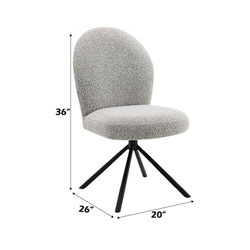 Lawton - Side Chair With Swivel (Set of 2) - Gray Boucle & Black - Urban Living Furniture (Los Angeles, CA)