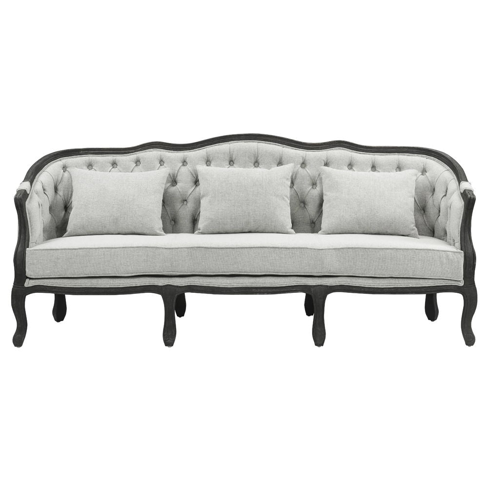 Samael - Sofa With 3 Pillows - Gray Linen & Dark Brown - Urban Living Furniture (Los Angeles, CA)