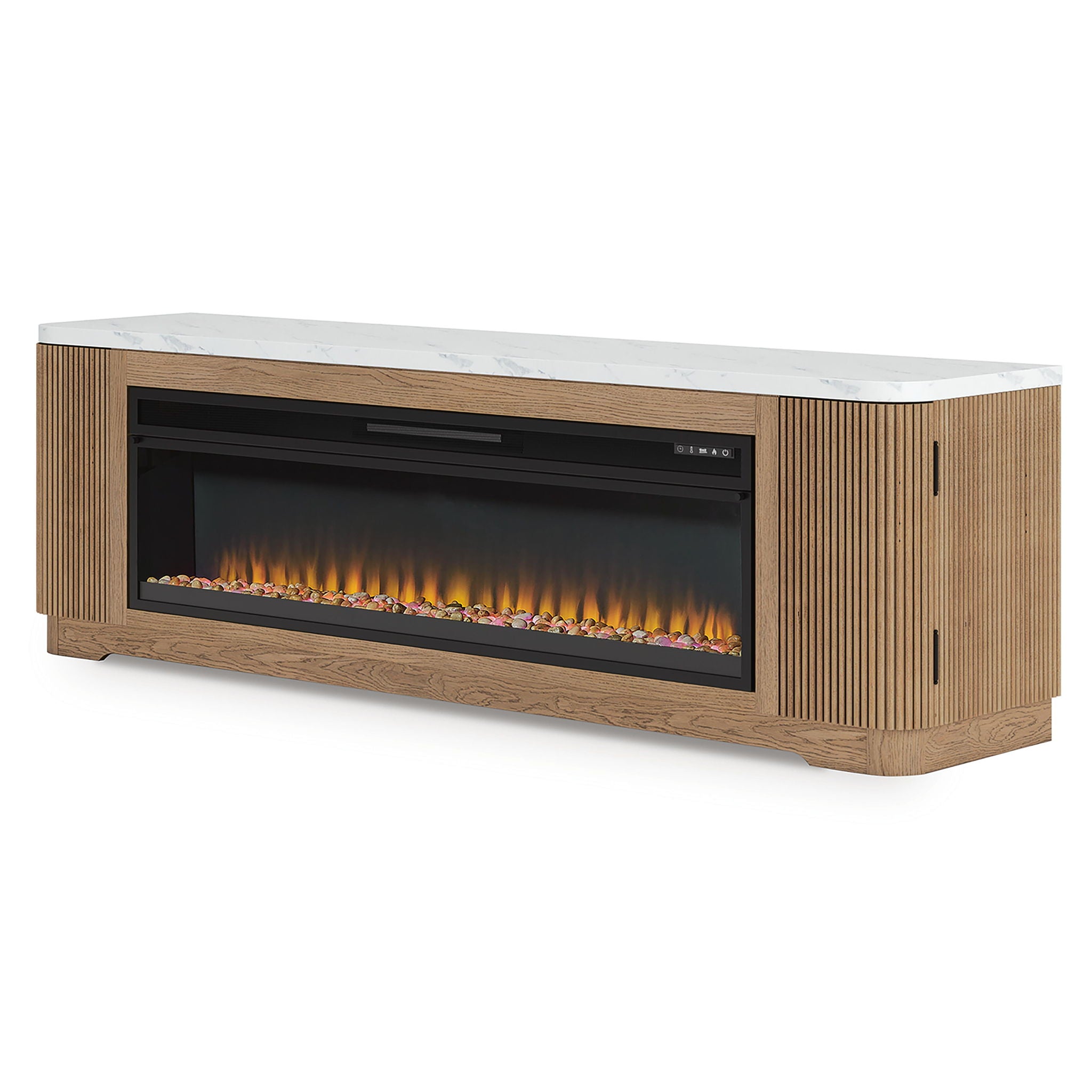 Camdill - 80" TV Stand With Electric Fireplace - Light Brown - Urban Living Furniture (Los Angeles, CA)