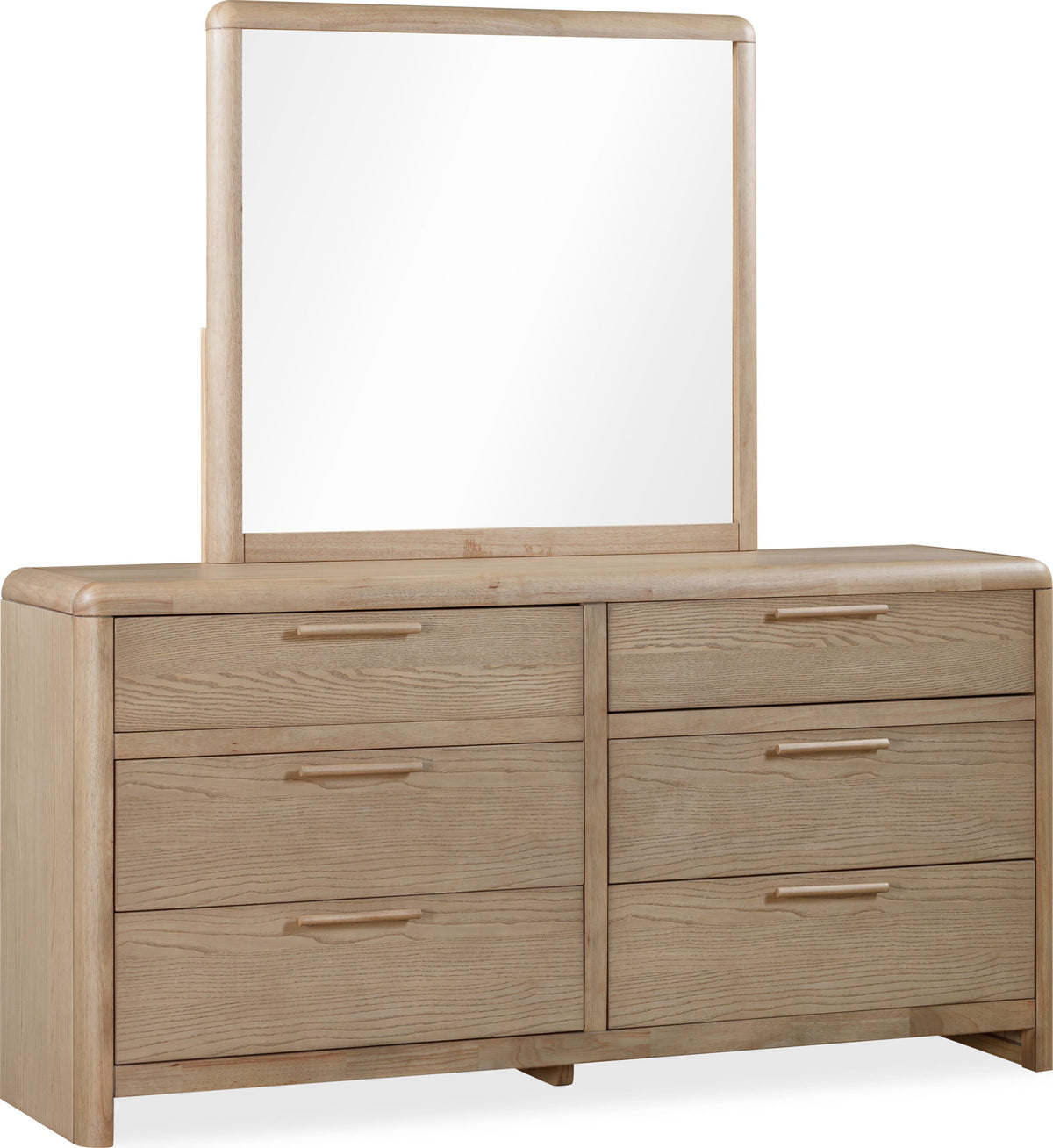 Furano - Six Drawer Ash Wood Dresser - Ginger