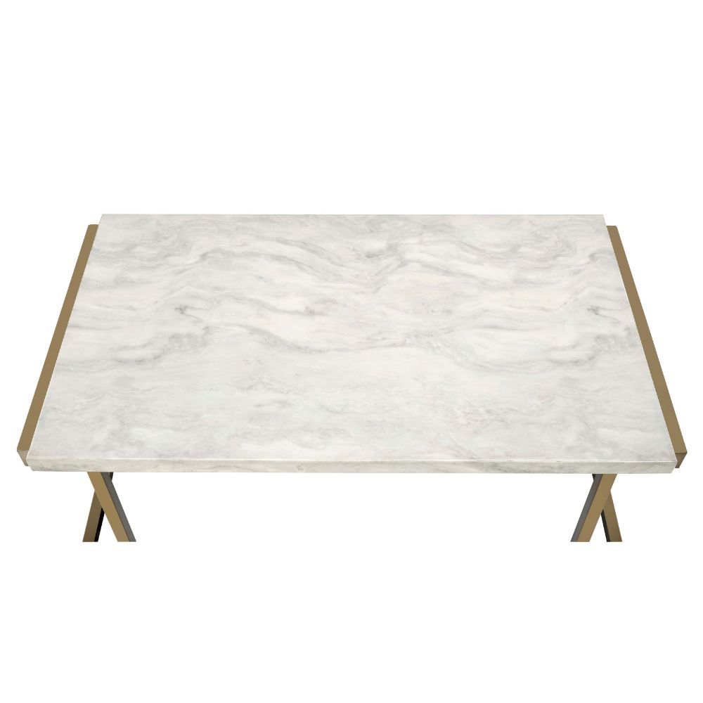 Boice II - Coffee Table - Faux Marble & Champagne - Urban Living Furniture (Los Angeles, CA)