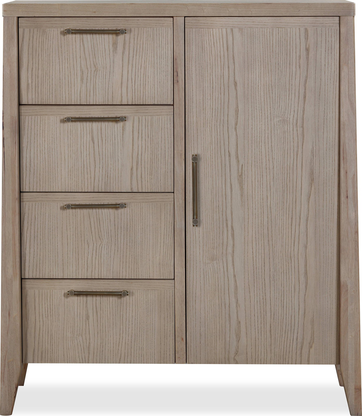 Sumire - Four Drawer One Door Ash Wood Chest - Ginger
