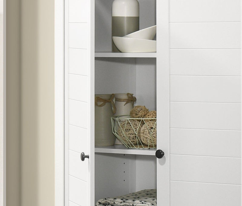 Claire - Storage Cabinet With Oak Accent Finish And Framed Slatted Panel Design - White - Urban Living Furniture (Los Angeles, CA)