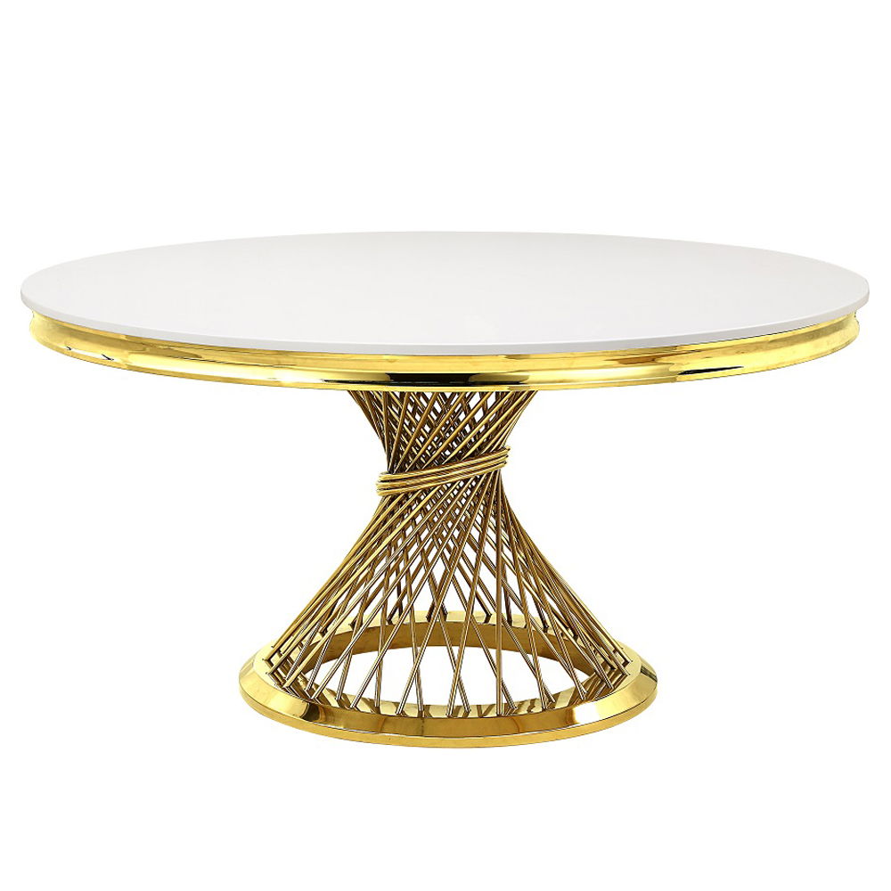 Fallon - Dining Table - Engineered Stone, Top & Mirrored Gold - Urban Living Furniture (Los Angeles, CA)