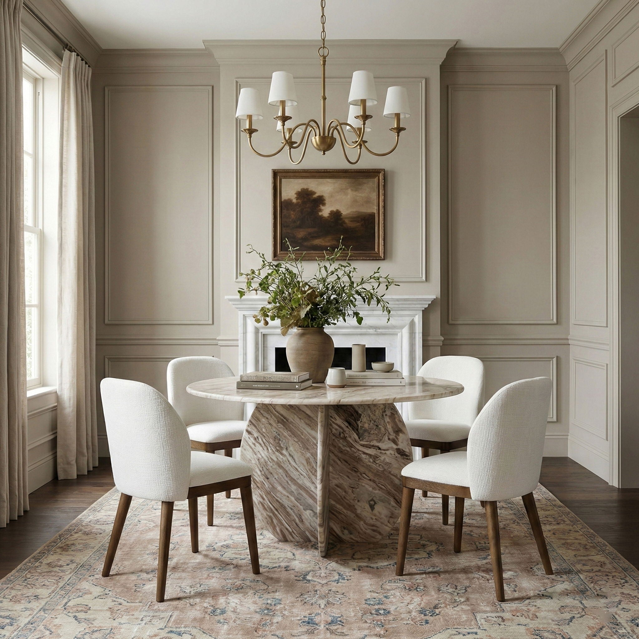 Valeo - Linen Textured Fabric Upholstered Dining Chair (Set of 2) - Painted Brown Base - Urban Living Furniture (Los Angeles, CA)