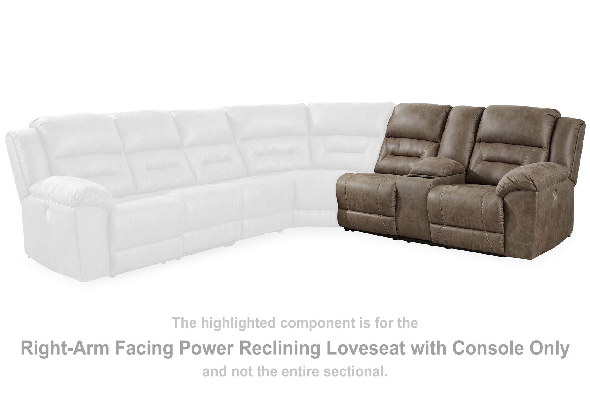 Ravenel - Raf Dbl Reclining Power Loveseat With Console - Faux Leather - Fossil - Urban Living Furniture (Los Angeles, CA)