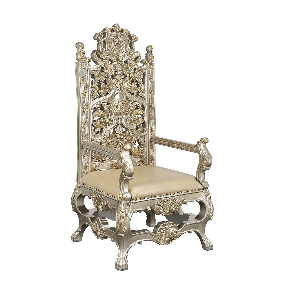 Danae - Arm Chair (Set of 2) - Synthetic Leather , Champagne & Gold - Urban Living Furniture (Los Angeles, CA)